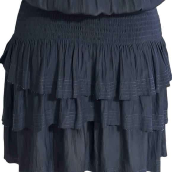 Ramy Brook Navy Blue Sleeveless Tiered Mini Dress Smocked Waist Size XS Party - Picture 5 of 9